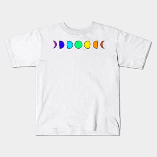 Rainbow Moon Phases Kids T-Shirt